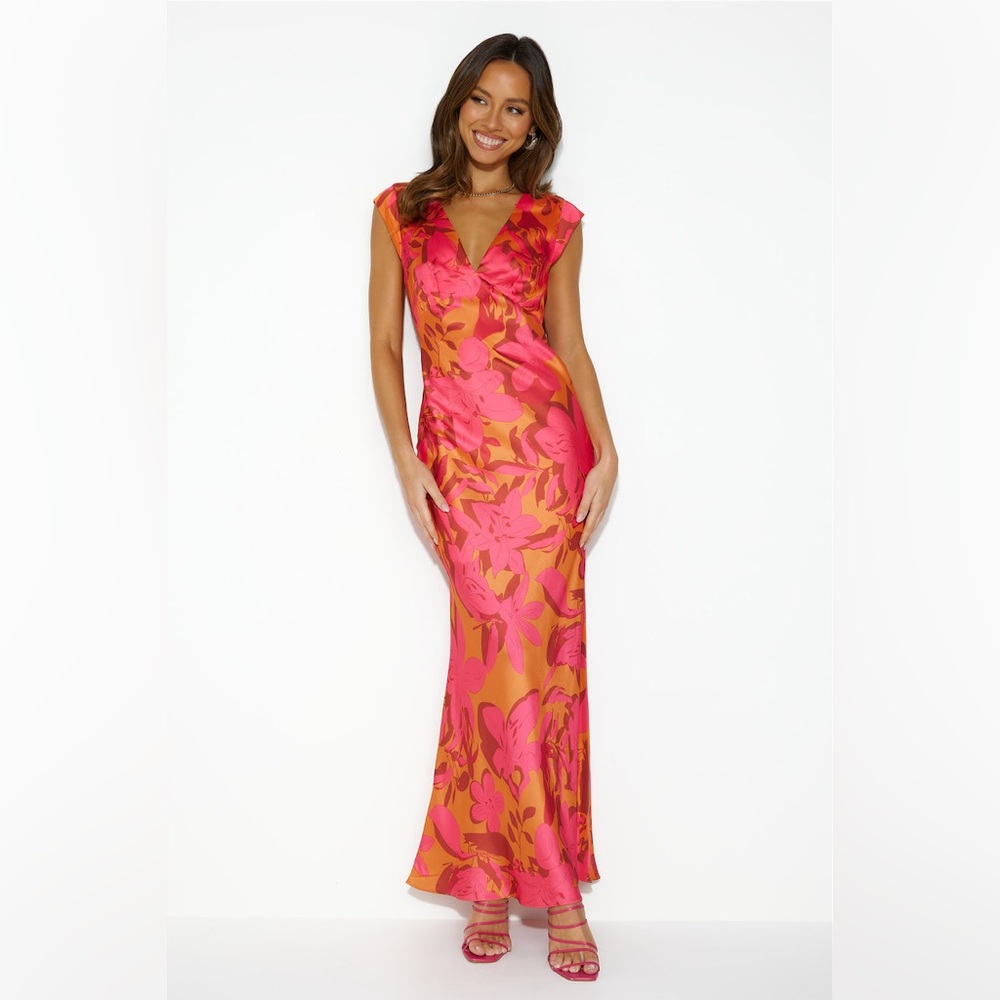 Hello Molly satin floral maxi dress nwot - Picture 2 of 6